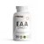 Biały słoik ProFuel EAA Capsules 240 kapsułek z pomarańczowo-szarym logo i napisem Essential Amino Acids. Na etykiecie oznaczenia Made in Germany, Vegan i Premium Quality. Tło białe.