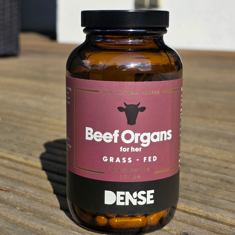 Dense Beef Organs for Her Grass-Fed 180 kapsułek — suplement wołowy dla kobiet